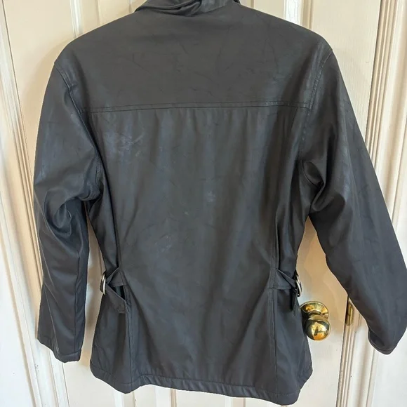 vintage 1990s costa blanca waxy black jacket * accepting offers - Picture 6 of 10